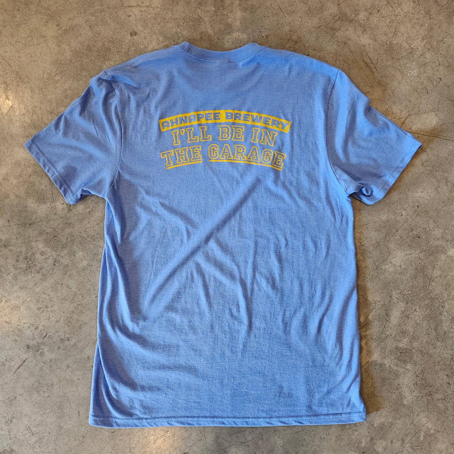 I’ll Be In The Garage – Light Blue & Gold
