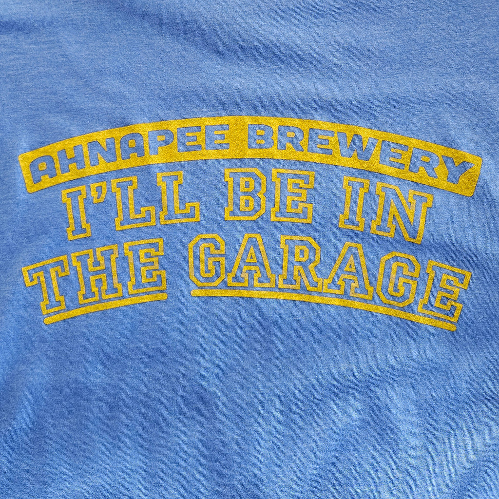 I’ll Be In The Garage – Light Blue & Gold
