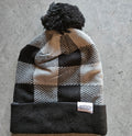 Plaid Beanie with Pom
