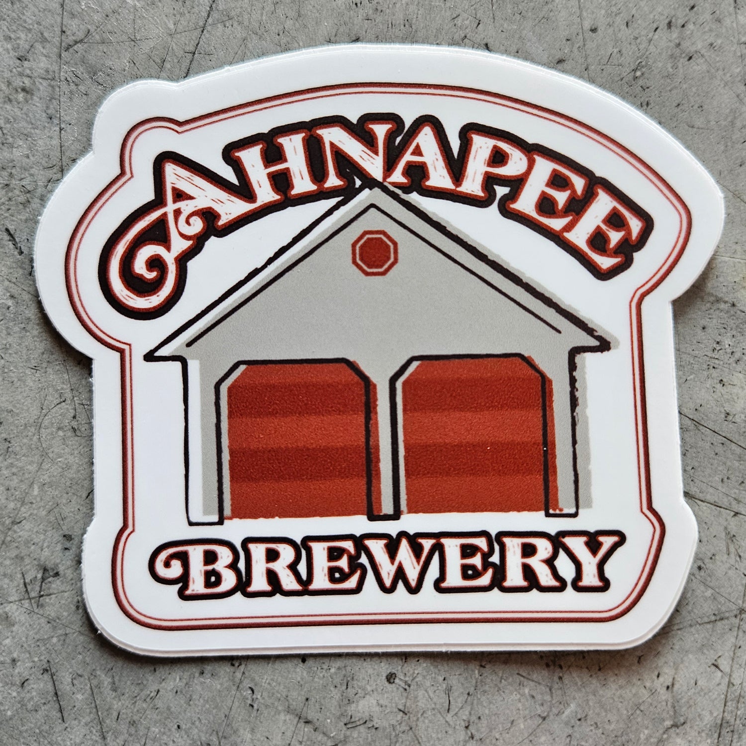 Ahnapee Brewery Sticker, Red