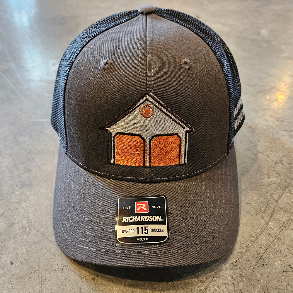 Snap Back Hat with Embroidered Garage