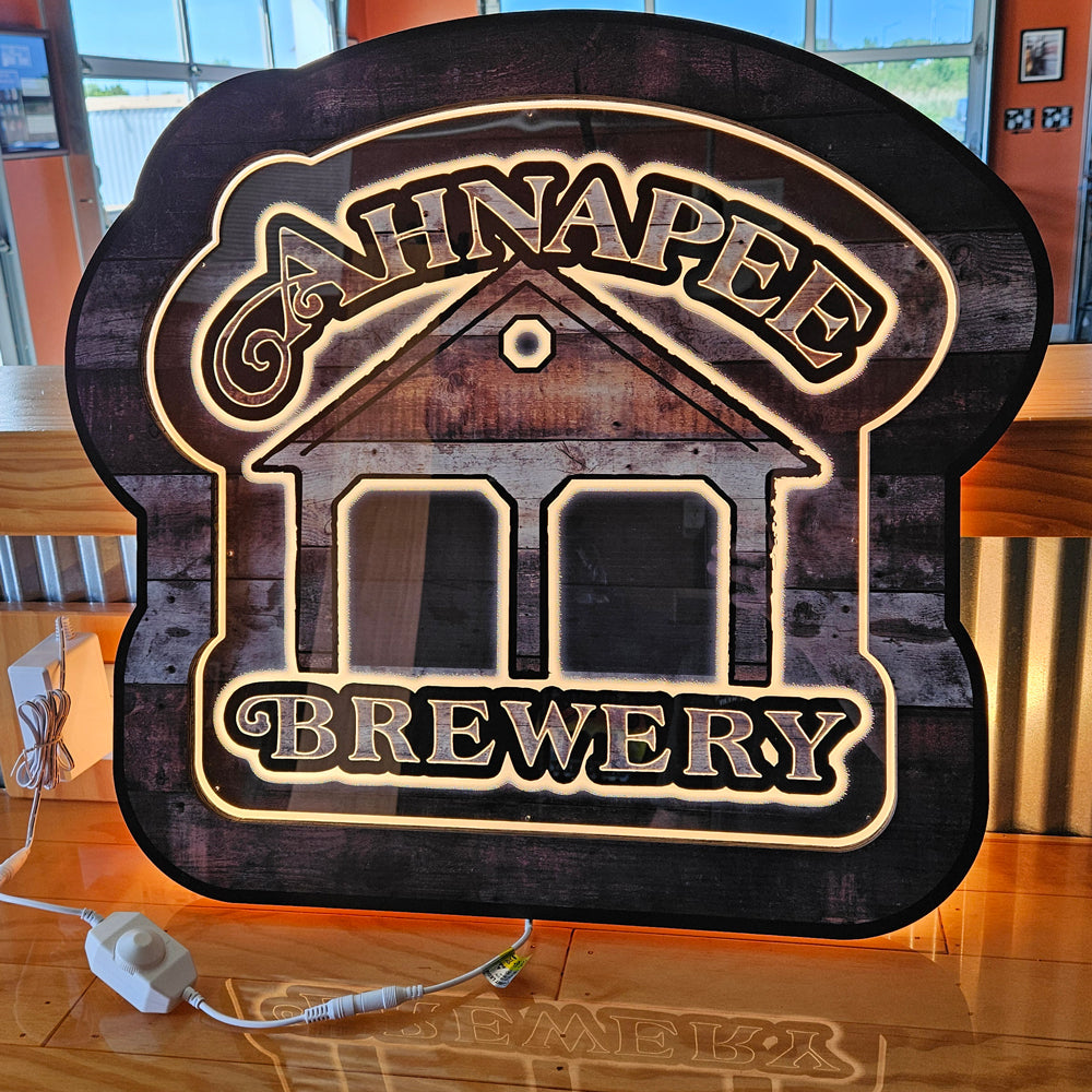 Wood Grain LED Ahnapee Sign