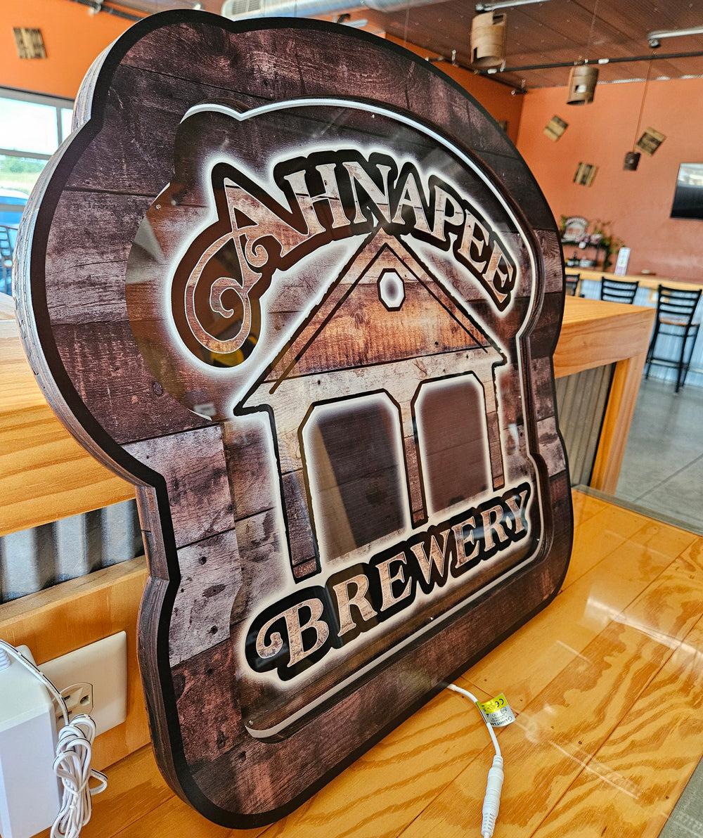 Wood Grain LED Ahnapee Sign