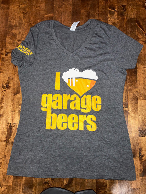I Heart Garage Beers, Women’s V-Neck Shirt